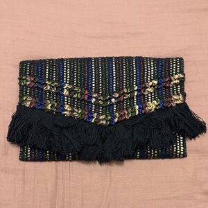 Stella & Dot Elegant Black and Multicolor Clutch